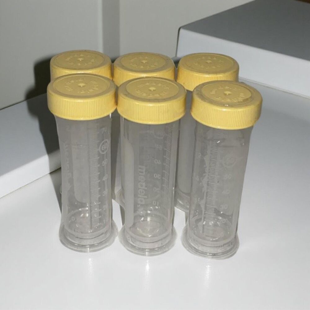 NEW Sealed Lot of 6 Medela Breastmilk Storage Container Bottles 2.5oz 80ml